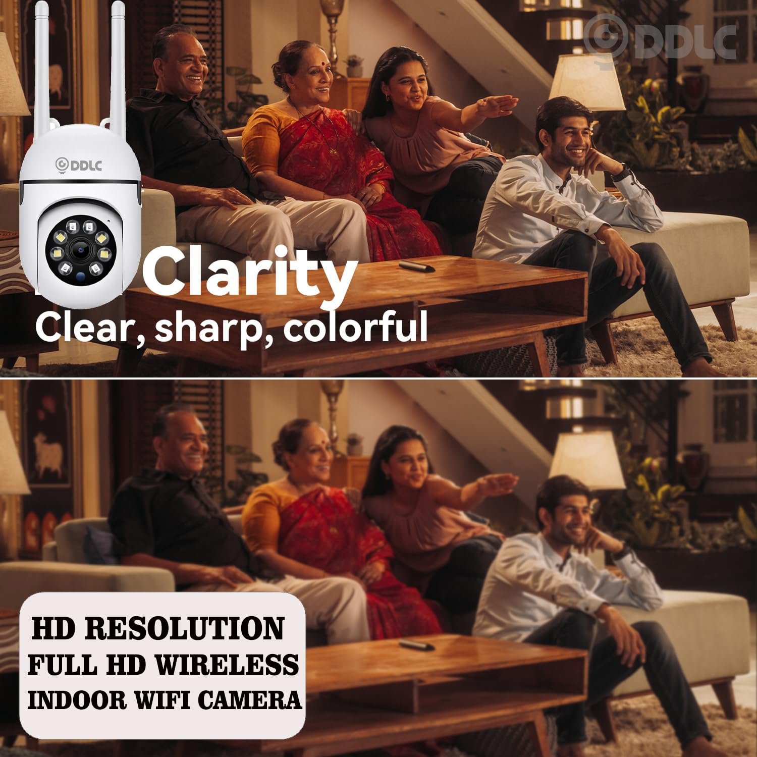 DDLC Indoor Camera Wireless, Security Camera WiFi & 2.4ghz, 1080p Security Cameras Wireless Outdoor/Indoor Full Color Day and Night, Motion Detection, Dome Surveillance Cameras 360° View (Mini ptz) - Image 5