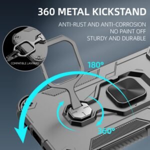 Back Cover Case for Motorola Edge 60 Fusion |Shockproof | Metal Ring Holder | Military Grade Armor Back Cover for Motorola Edge 60 Fusion -Green