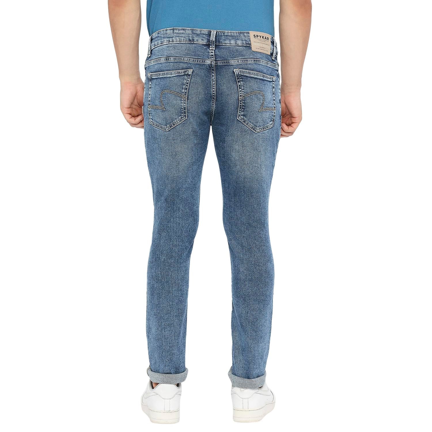 Spykar Skinny Fit Low Rise Blue Jeans for Men - Image 3