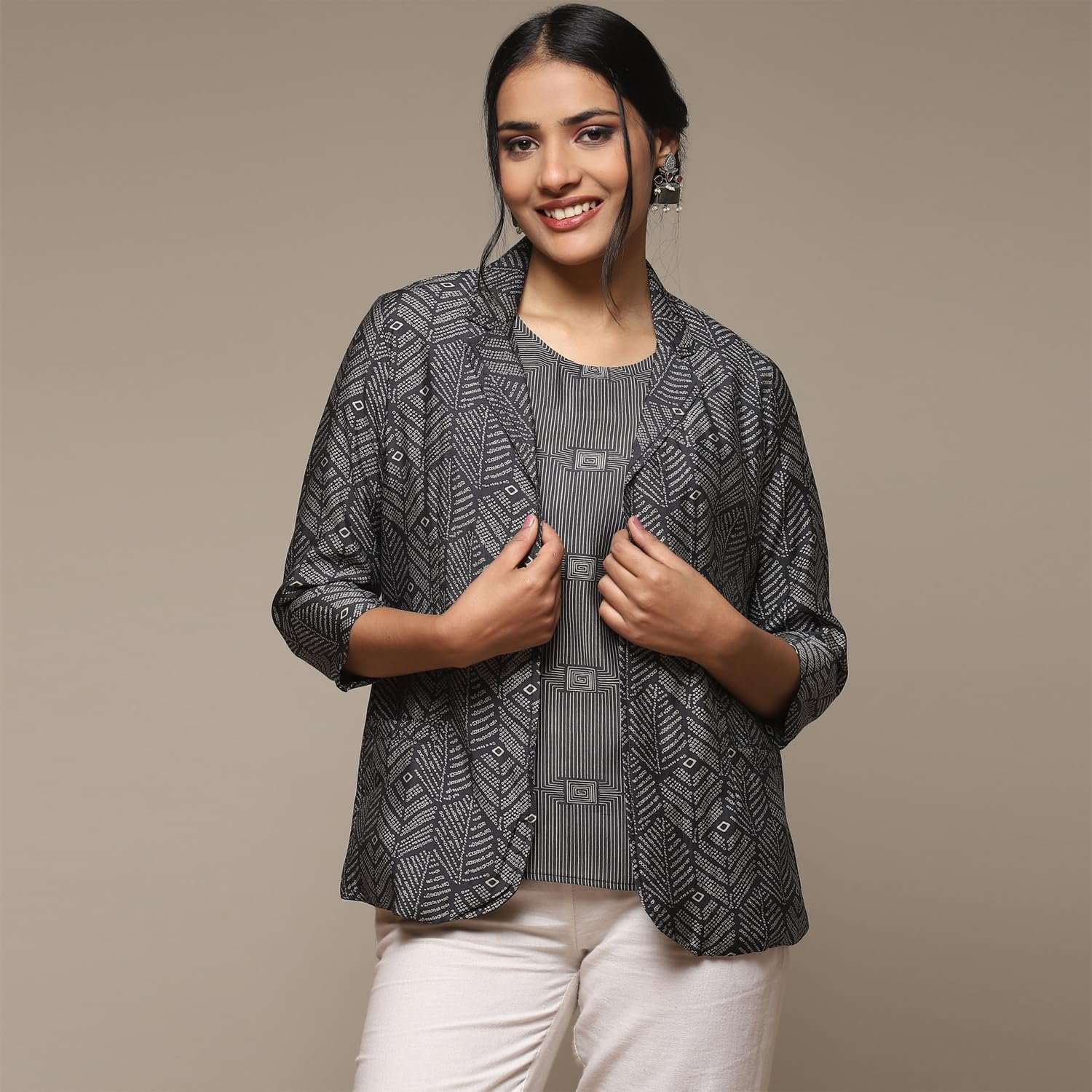 BIBA Women Casual Blazer Printed Mix and Match - Image 7
