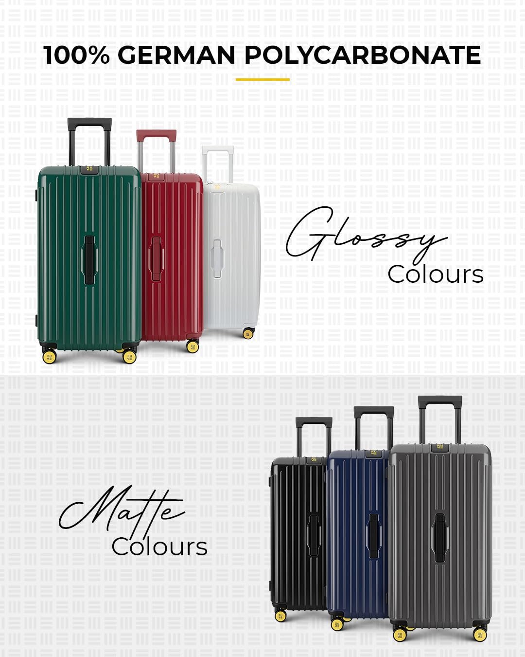 EUME Trunk Check in Trolley Bags for Travel Medium Size | 66cm to 74cm Expandable Trolley Bag | Polycarbonate 8 Silentrun Spinner Wheels Suitcase | Premium Trolley Bags for Travel (Volcanic Grey) - Image 9