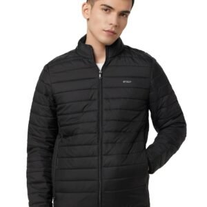 Qube By Fort Collins Men’s nylon Standard Length Regular Fit Quilted Bomber Jacket – Winter Warm, Insulated, Ribbed Cuffs, and Stylish Design