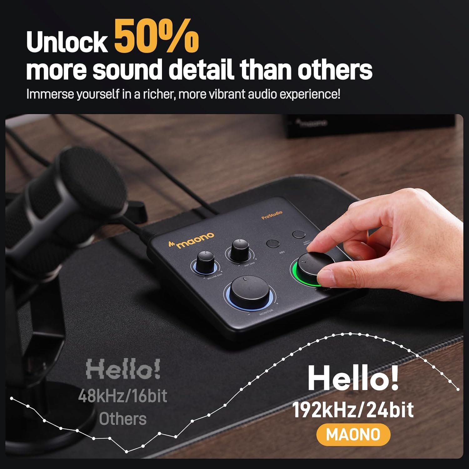 MAONO Audio Interface for Recording Studio: Audio Mixer with 24-bit/192kHz Routing Software, LOOPBACK ASIO Driver for Recording Music, Home-Studio, Podcast Setup, Guitar, DAW(PS22 Lite Black) - Image 2