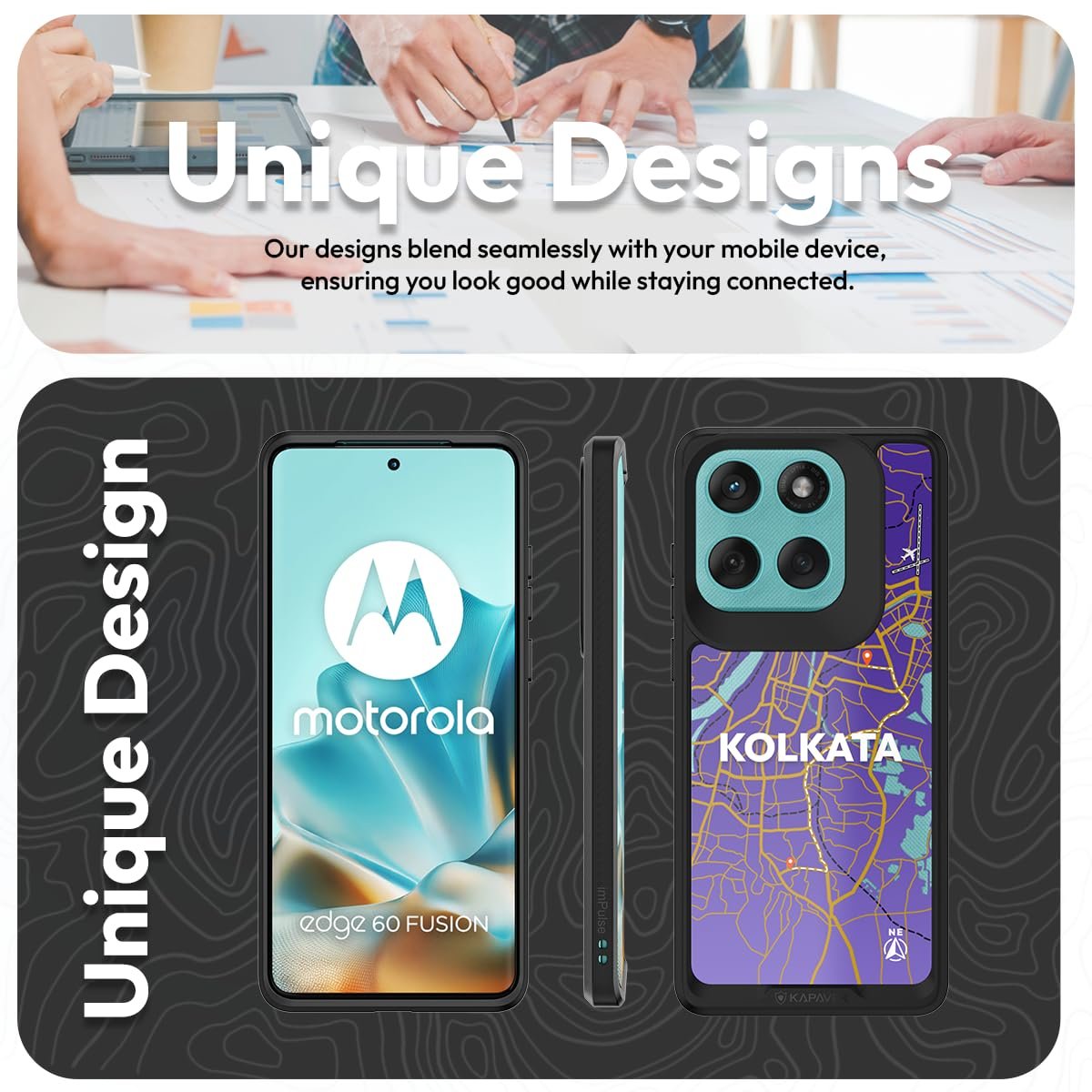 KAPAVER Impulse Back Cover Case Compatible for Motorola Edge 60 Fusion (PC + TPU) (GPS Kolkata), Multicolour - Image 4