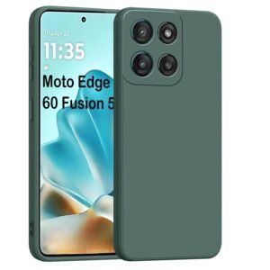 Pinaaki Enterprises Back Cover for Moto Edge 60 Fusion 5G | Ultra Slim Soft Rubberised Case | Matte Silicone Flexible Mobile Case | Camera Protection – Green