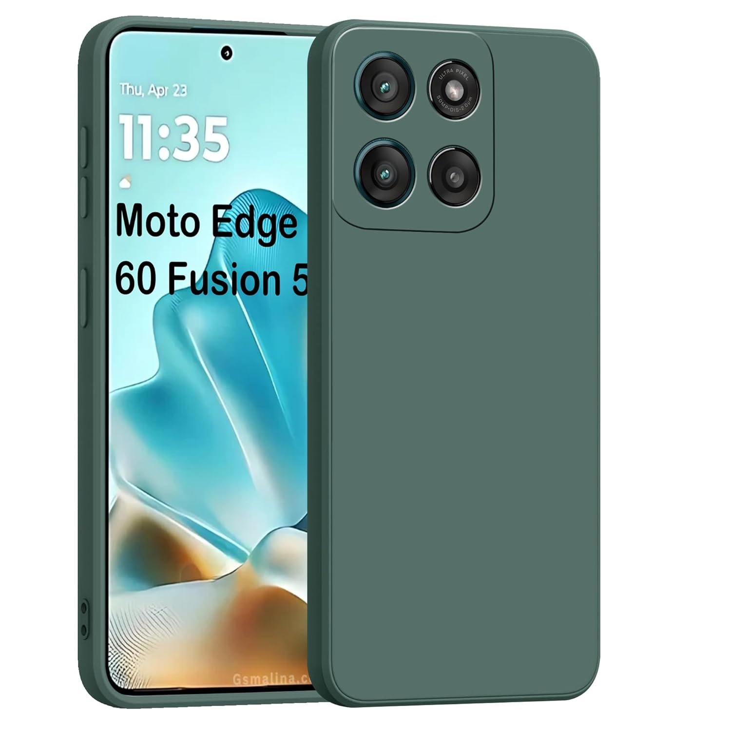 Pinaaki Enterprises Back Cover for Moto Edge 60 Fusion 5G | Ultra Slim Soft Rubberised Case | Matte Silicone Flexible Mobile Case | Camera Protection - Green