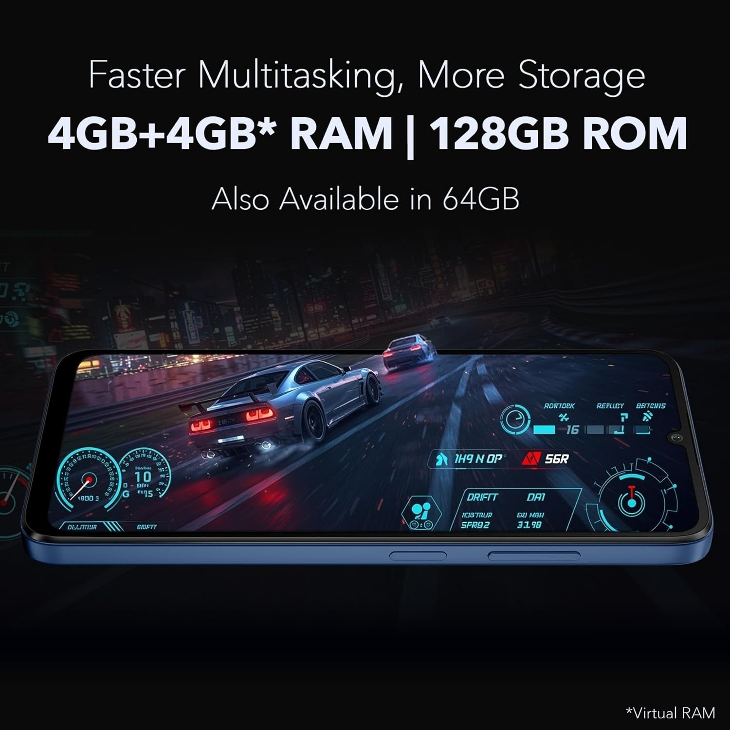 Lava Bold N1 5G (Royal Blue, 4GB RAM, 64GB Storage) |Bigger 6.75" HD+ Notch Display | Octacore 5G Processor | 13 MP AI Camera |5000 mAh Battery| IP54 Rated Dust & Water Splash Proof - Image 6