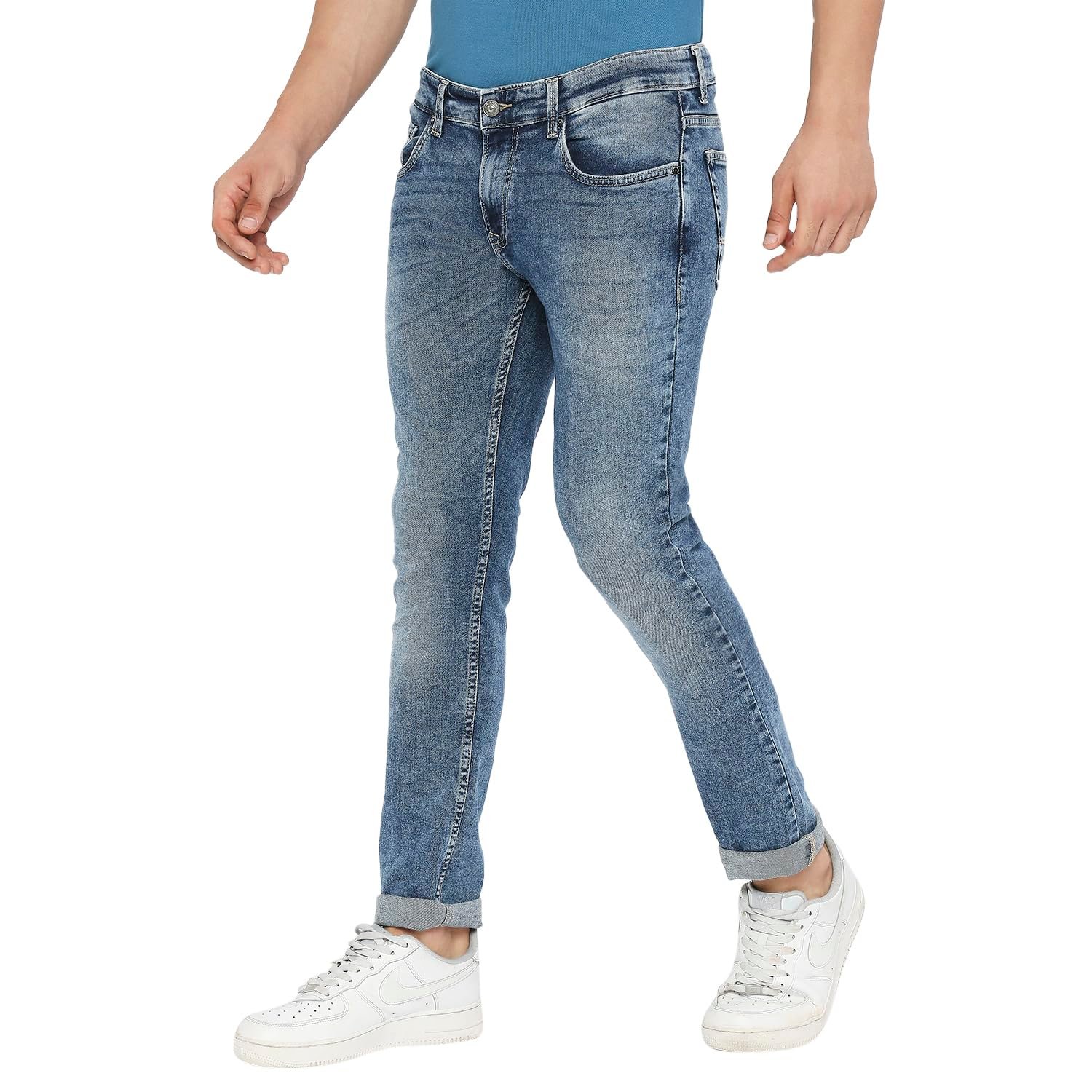 Spykar Skinny Fit Low Rise Blue Jeans for Men - Image 6