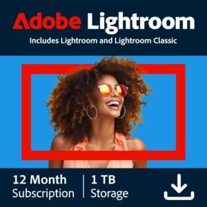 Adobe Lightroom with Lightroom Classic 1 TB | AI-assisted photo editor | 12-Month Subscription | PC/Mac | Email Delivery