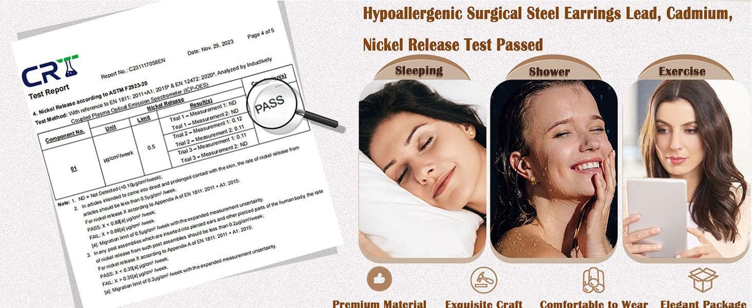 Shining Diva Fashion 12 Pairs Anti Tarnish Earrings Combo Set | 14K Gold Plated | Hypoallergenic Stainless Steel Earring for Sensitive Ears | Flat Back Stud Hoop Cartilage Earring for Multiple Piercing - Image 9