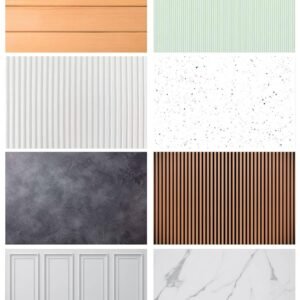 Premium Flatlay Tabletop Photography Backdrop Background, Double Sided Waterproof Paper for Food, Small Product Professional Photo Shoot (56x90cm, Pack of 4) 8 Designs (December)