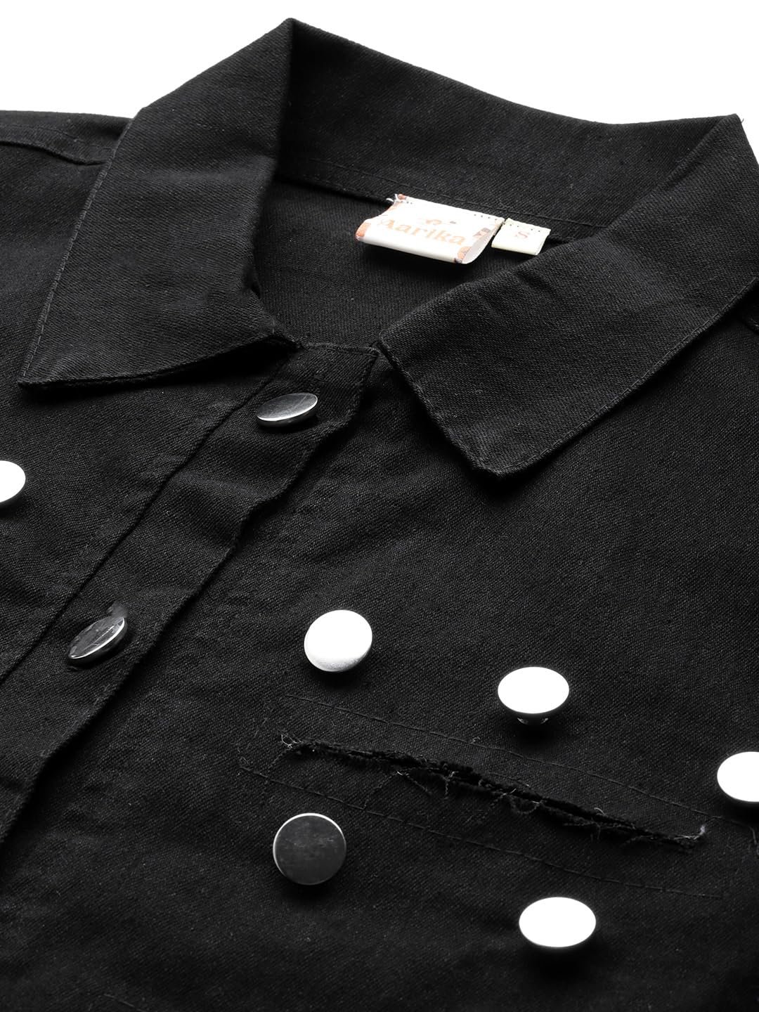 Aarika Womens Casual Wear Blue Colour Solid Denim Jacket - Image 2