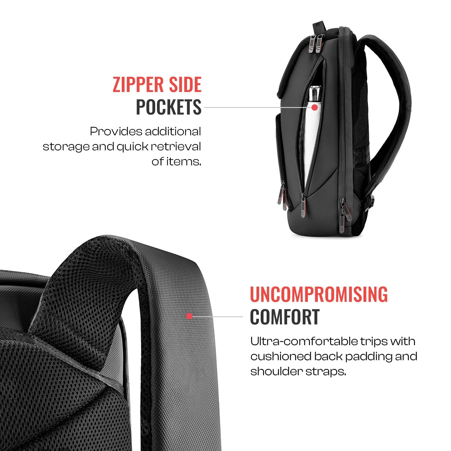 Urban Jungle by Safari, The Hive, Daily Commute & Office backpack | Premium fabric | Water Resistant | 180° Flat-open | Zipper Side Pockets | With Laptop & Tablet Sleeve Workpack - Image 5