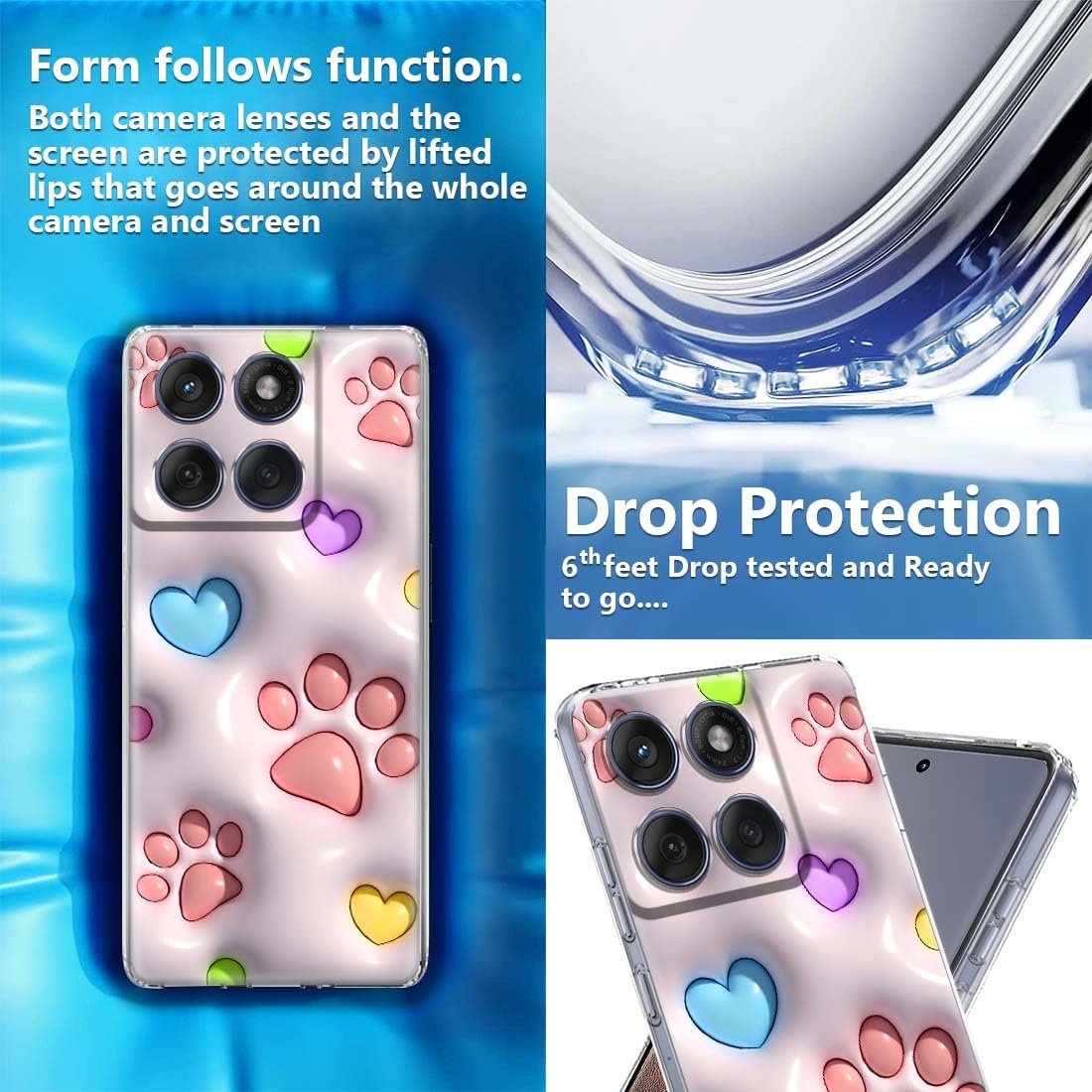 Fashionury Designer Soft Back Cover Case Compatible for Moto Edge 60 Fusion, Printed,Transparent,Flexible, Silicon for Motorola Edge 60 Fusion -D3253 - Image 3