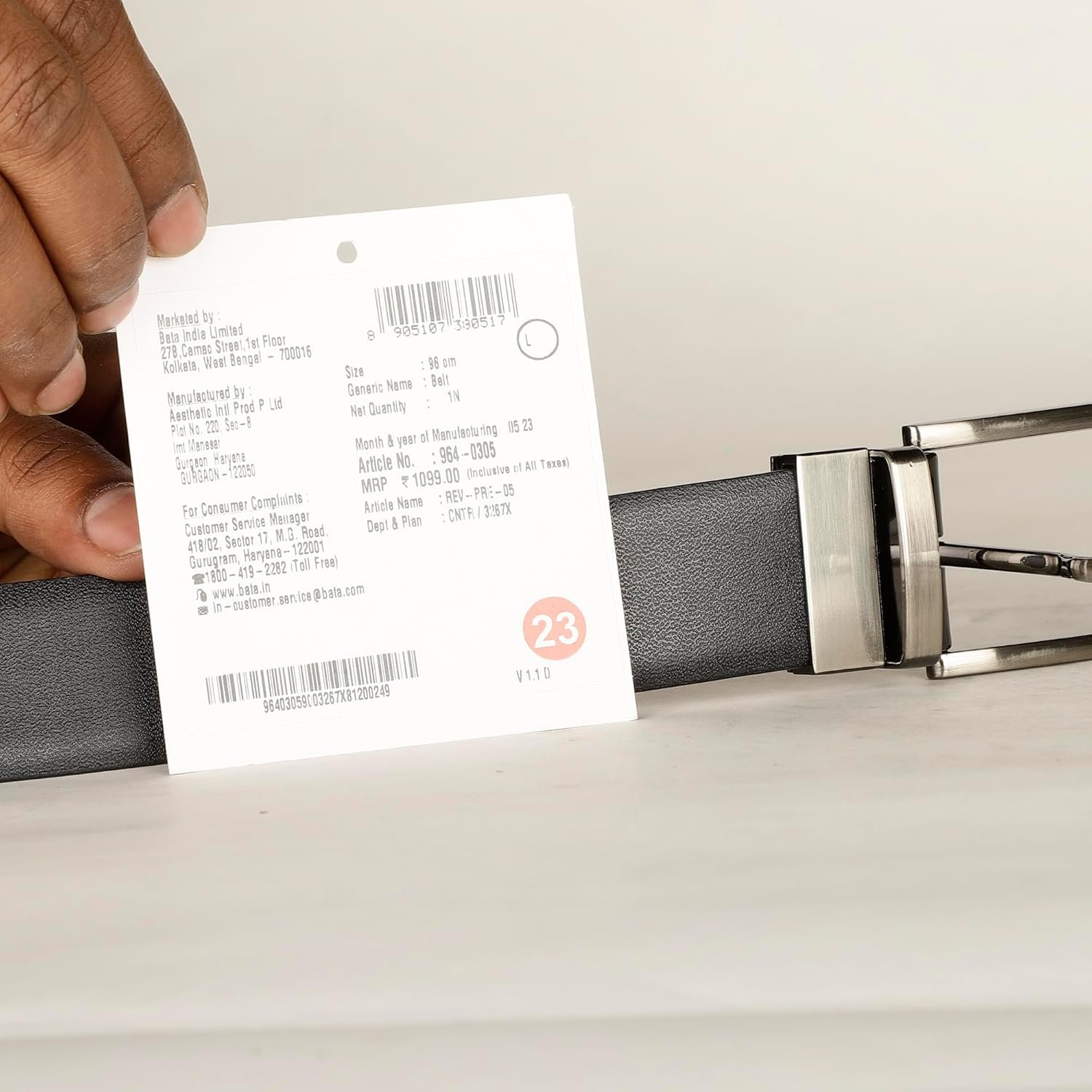 Bata Leather Rev-Pre-05 Men Belt In Natural Multi Color - Image 5