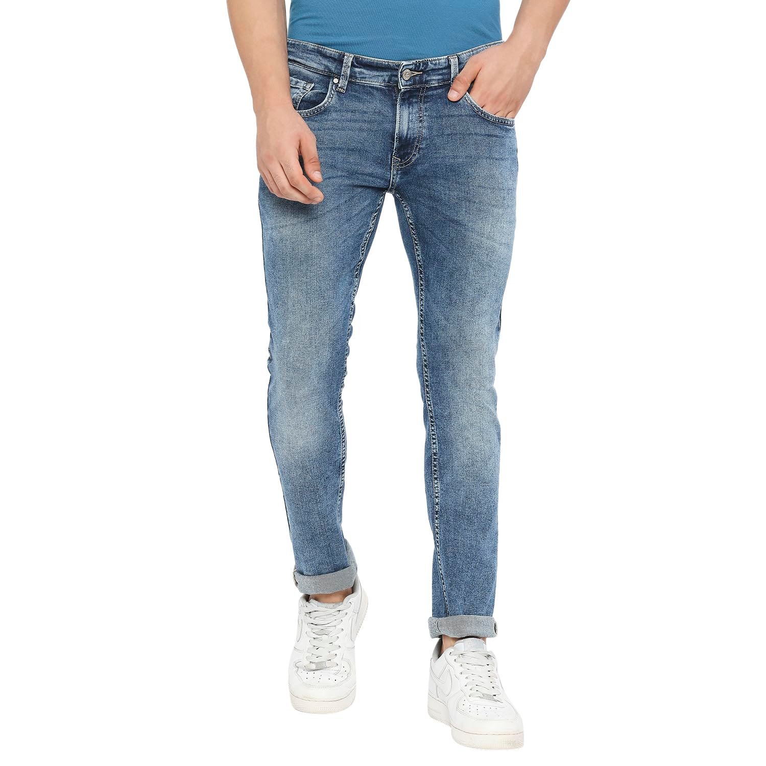 Spykar Skinny Fit Low Rise Blue Jeans for Men