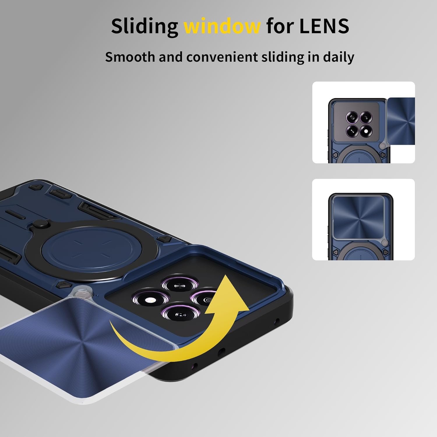 YUWOO ShieldX Series Back Cover for Oppo A5 Pro 5G|ShieldX Technology|Built-in Ring Stand|Camera Protection|Rugged Armour Back Cover for Oppo A5 Pro 5G - Image 4