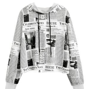 TOPLOT Women’s Wool Blend Printed Hoodie with Hooded Neck & Full Sleeve