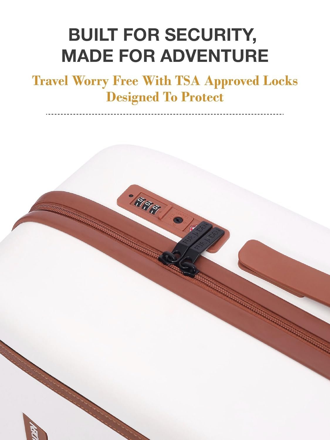 FUR JADEN The Wayfarer 65cm Polycarbonate Travel Luggage Suitcase with 8 StealthTech Silent Shock Absorbing Wheels, TSA Lock & Aviation Grade Telescopic Trolley (Oyester White, Check-in 24") - Image 4