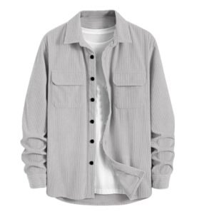 MiraMichi Men’s Full Sleeve Corduroy Striped Casual Jacket, Ideal for Everyday Stylish Outfits