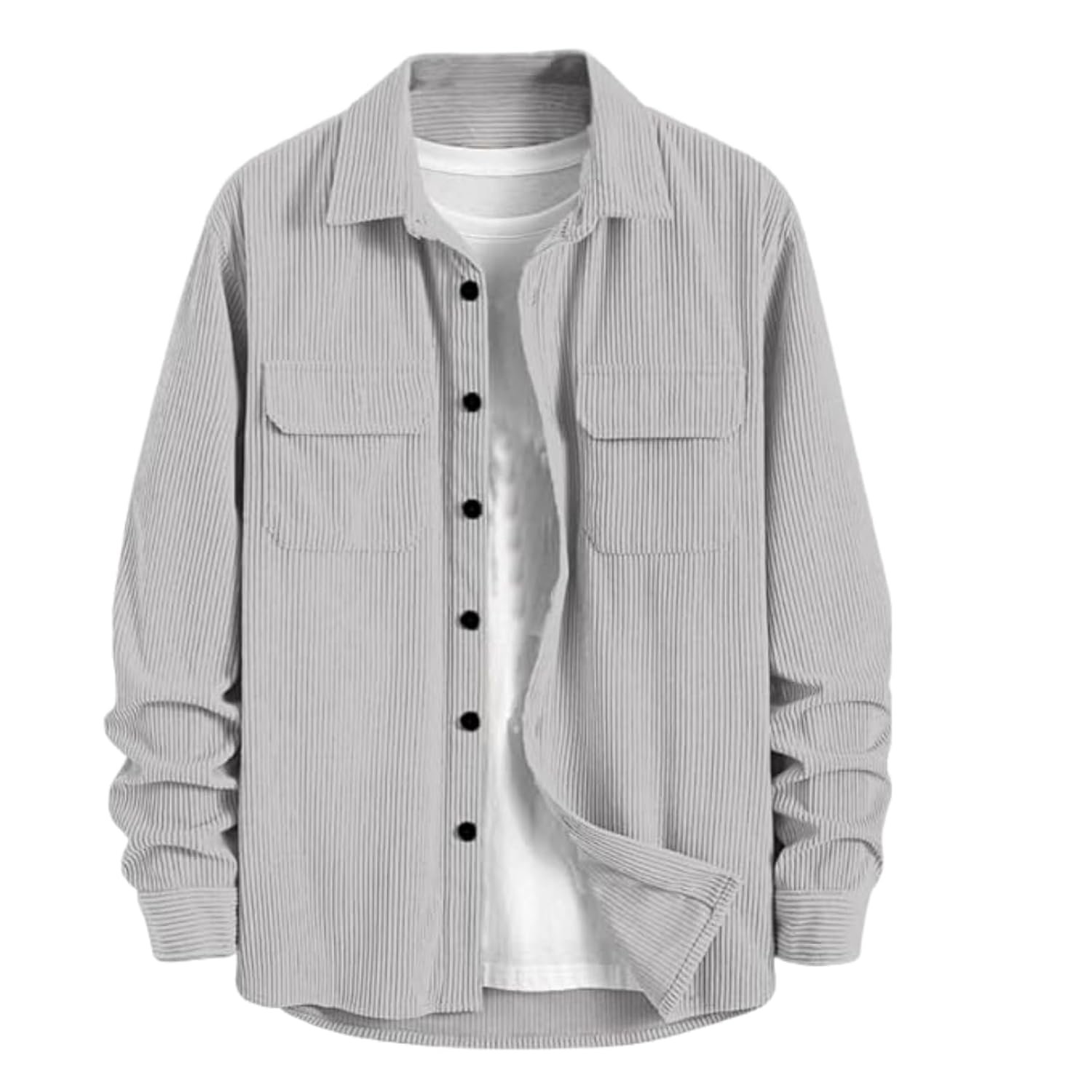 MiraMichi Men's Full Sleeve Corduroy Striped Casual Jacket, Ideal for Everyday Stylish Outfits