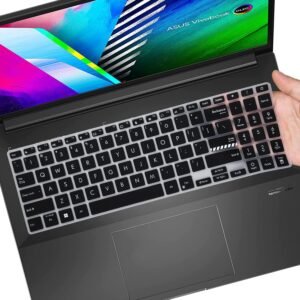 Saco Laptop Keyboard Protector Cover Compatible for ASUS Vivobook Go 15 (OLED) 2023, E1504FA-LK541WS | E1504FA-LK542WS | E1504FA-LK543WS | E1504FA-LK545WS Series Laptop - Black