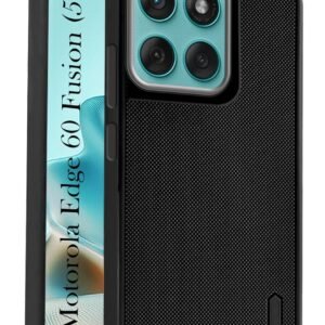 Jkobi Back Cover Case for Motorola Moto Edge 60 Fusion (Textured Grip Design | Micro-Fiber Cloth Inside | Slim and Light Weight | Soft Touch and Feel | Black)
