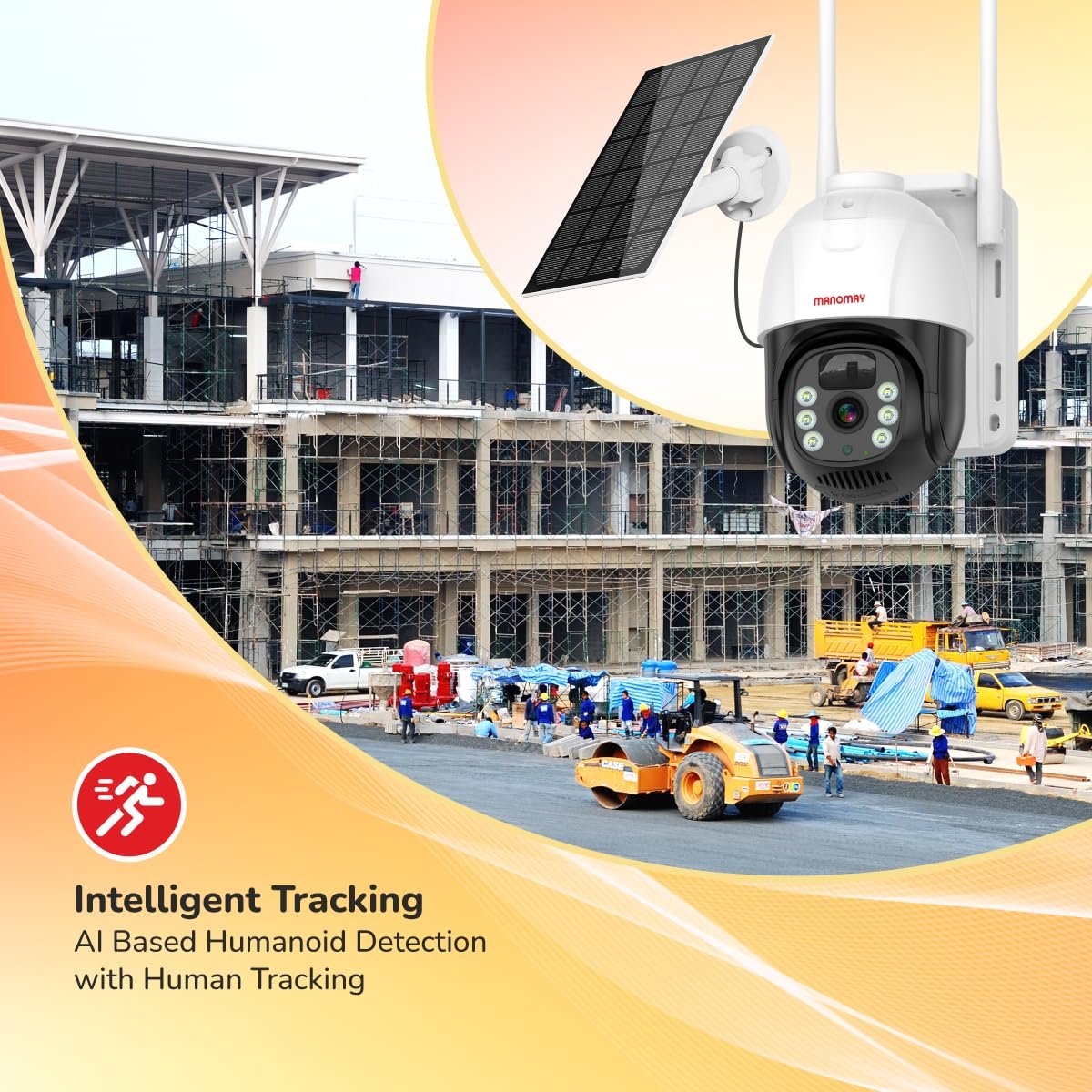 MANOMAY 4G Sim 4Mp Solar Powered CCTV Outdoor Security Camera with Solar Panel Built-in Battery | Surveillance for Agriculture | Remote Area | Construction Site | Garden (4MP 4G Solar Pan Tilt) - Image 7