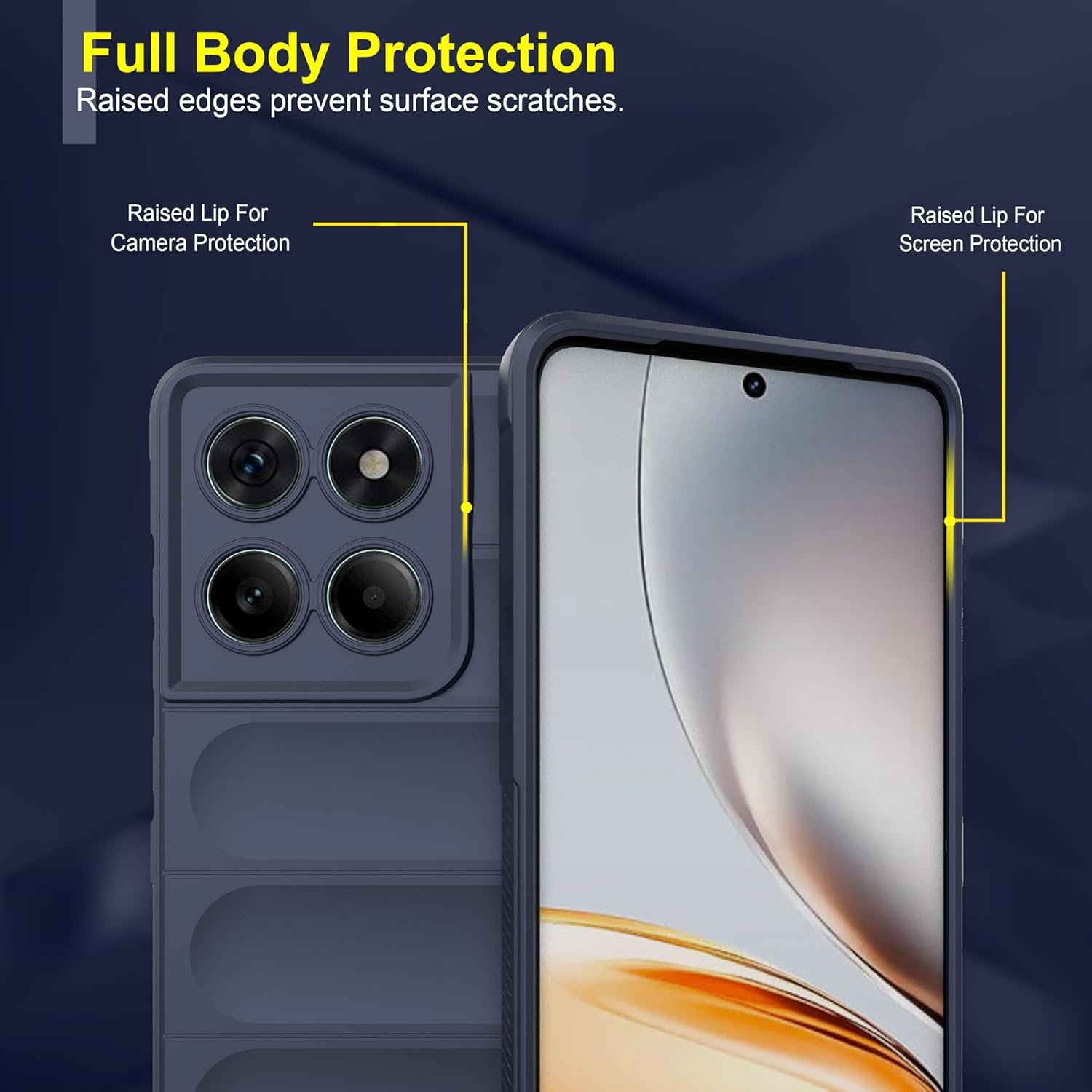 Zapcase Back Case Cover for Motorola Edge 60 Fusion 5G | Compatible for Motorola Edge 60 Fusion 5G Back Cover | Liquid Silicon Magic Case with Camera Protection | Sapphire - Image 3