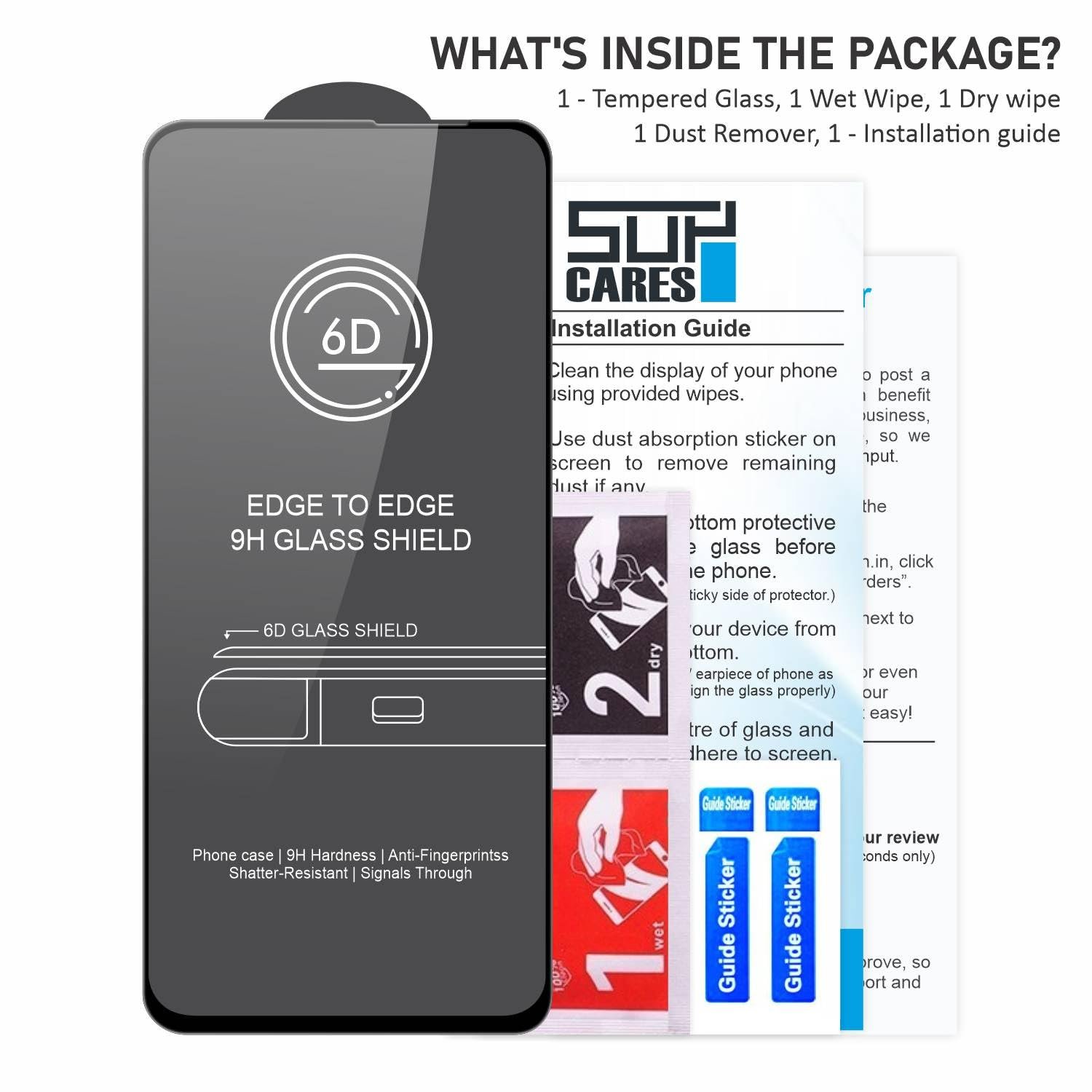 SupCares Military-Grade Gorilla Tempered Glass Screen Protector for Vivo T4X, Vivo Y31 Pro, Vivo Y39, and iQOO Z10X (6.72 Inch) With Installation Kit | Edge to Edge Coverage | Black - Image 6