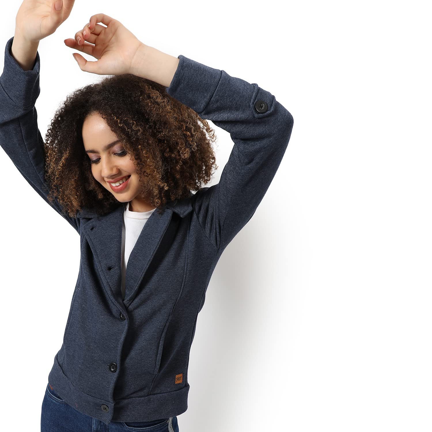 Campus Sutra Women's Cotton Short Length Jacket - Image 4