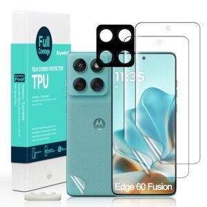 Ibywind For Motorola Edge 60 Fusion 5G 6.67″, 2 Pack Screen Protector, Flexible TPU Film,With 1Pc Camera Lens Protector,1Pc Back Film[Bubble Free][Easy Installation][HD Clear][Self-Healing]