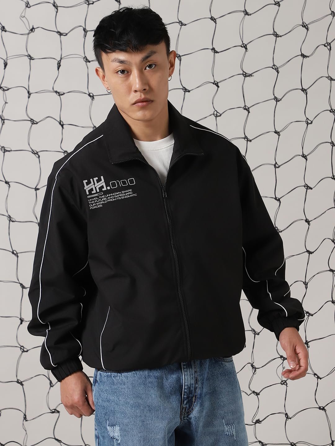 Hubberholme Men Polyester Printed Oversized Fit Collar Full Sleeves Jackets 6 - Image 6