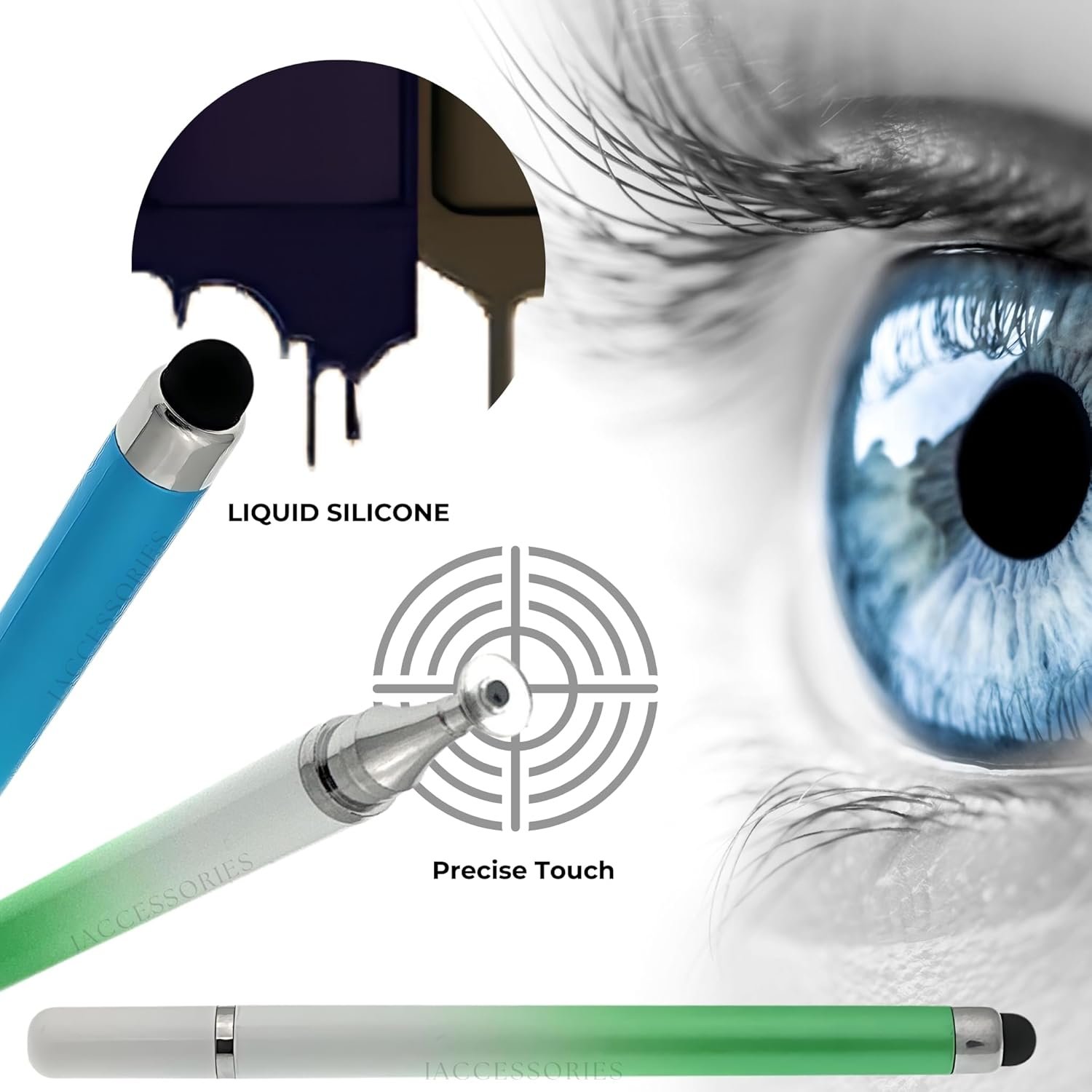 Dual-Sided Universal Stylus Pen Compatible with All Touch Screens Devices, iOS, Android Mobile Phones, Tablets - Pack of 2 (Green | Blue) - Image 7