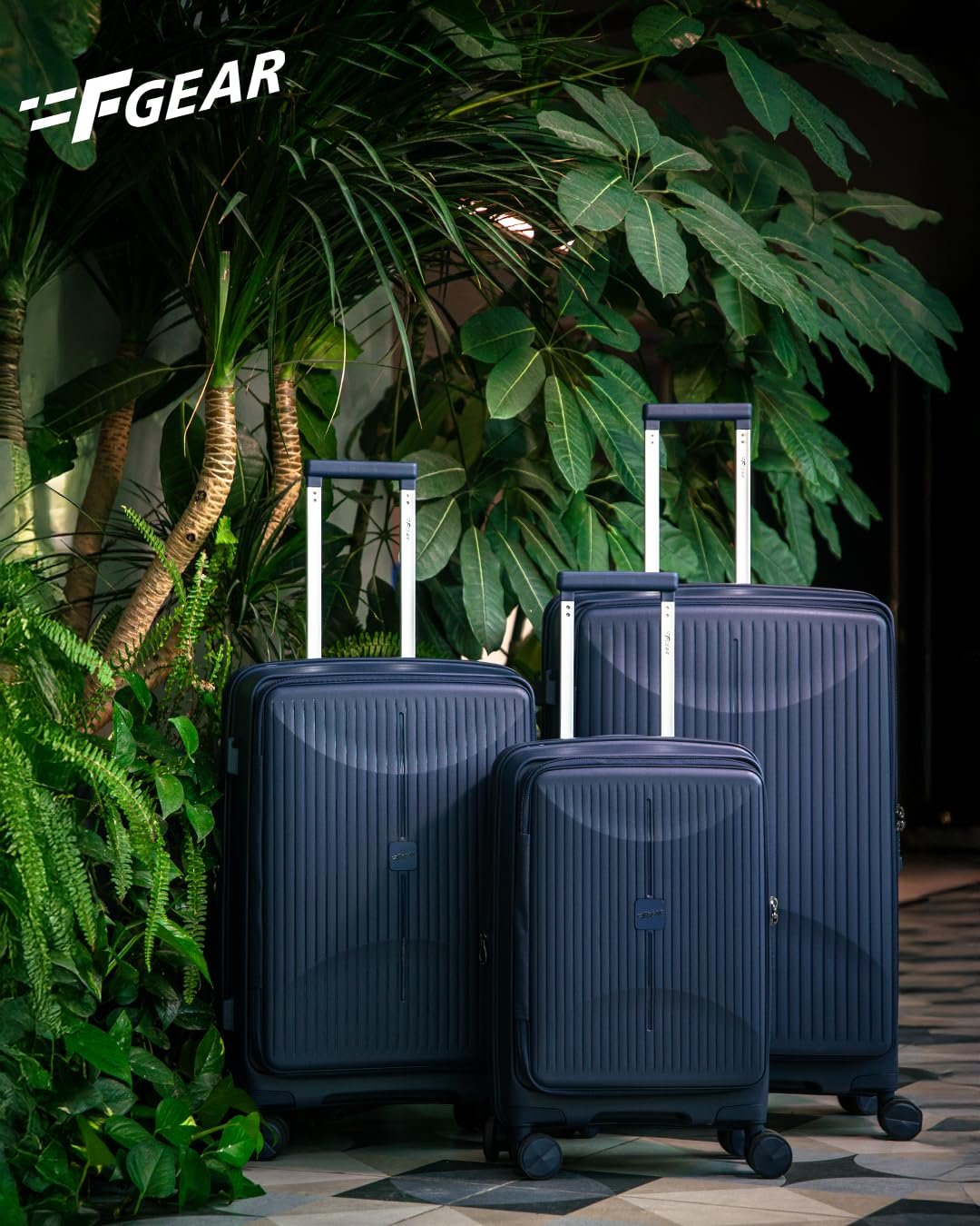 F Gear Myton Navy Cabin Front Opening Hard Luggage | Lightweight Expandable Carry-On Suitcase with 360° Spinner Silent 8-Wheels, Built-in TSA Lock, Anti-Theft Zipper & 3-Level Telescopic Trolley - Image 8