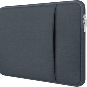 Dyazo Laptop Sleeve 15.6 inch Case, Water Repellent Polyester Neoprene Case with Accessory Pocket Compitable for MacBook, Dell, Lenovo & Other laptops, Notebooks Grey, (OnePOCKET 15.6 Grey)