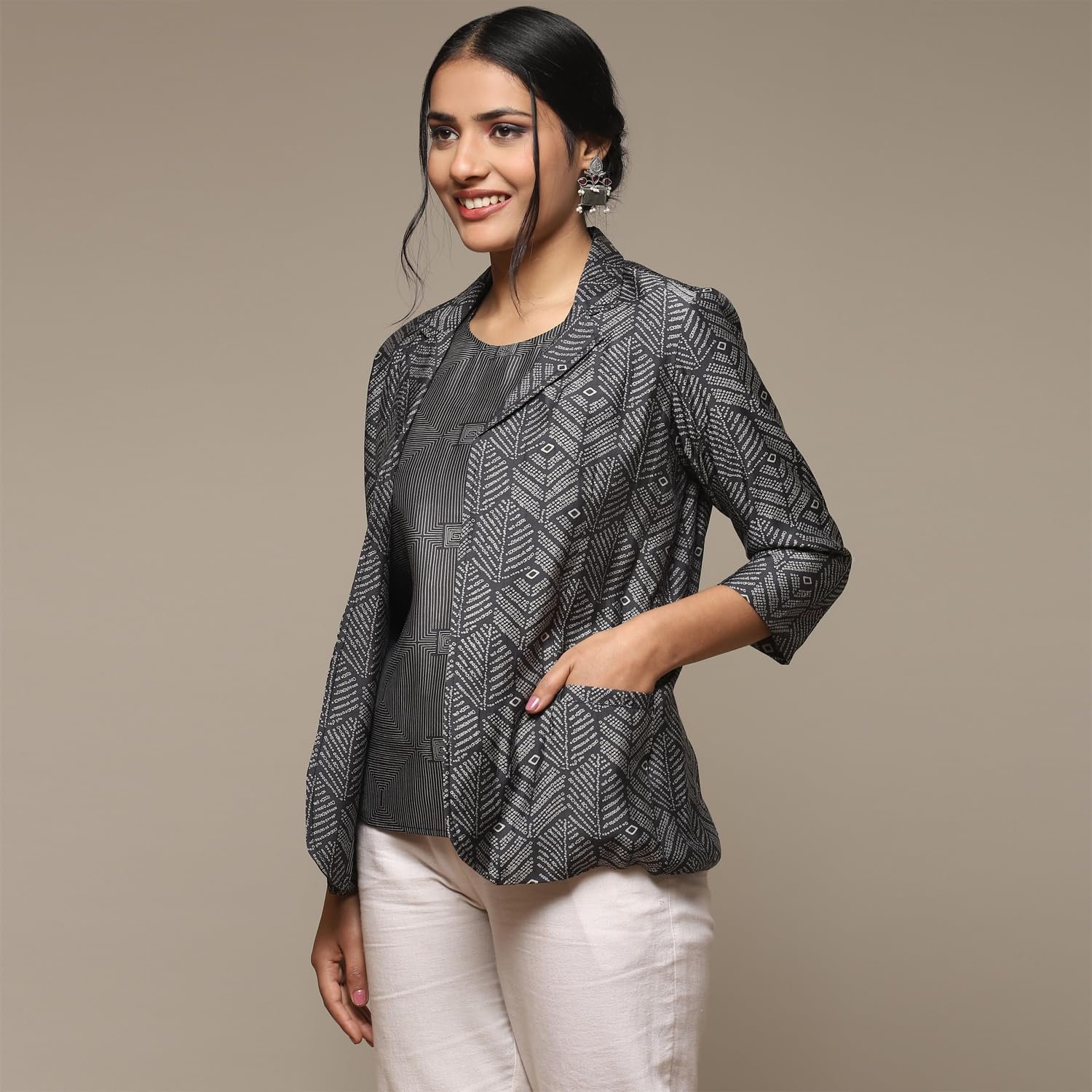 BIBA Women Casual Blazer Printed Mix and Match - Image 4