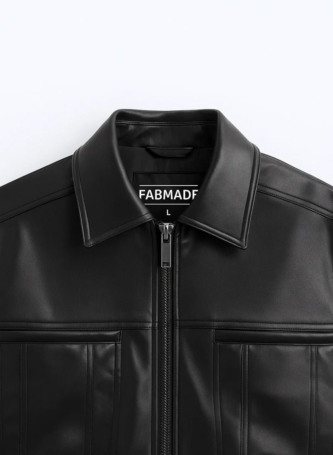 Men�s Leather Shacket A4 in Black | Premium Faux Leather Overshirt Jacket with Button Closure & Full Sleeves | Stylish Slim Fit Casual - Image 2