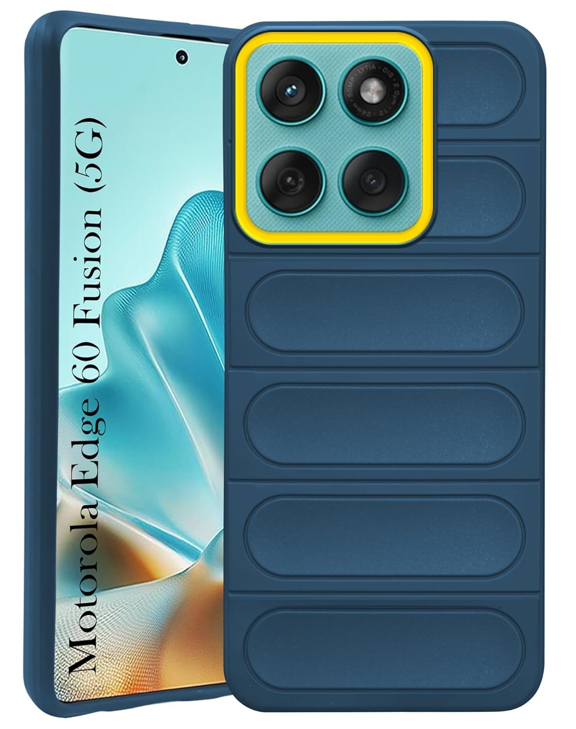 Jkobi Back Cover Case for Motorola Moto Edge 60 Fusion (Matte Liquid Silicone| Camera Protection Ring | Professional Wave Design | Shockproof Anti Slip Grip)