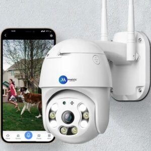 Maizic Smarthome 5MP Wi-Fi PTZ Outdoor CCTV Camera for Home | 360° Pan/Tilt, Human Detection, Color Night Vision, Two-Way Audio, IP66 Waterproof, microSD Recording