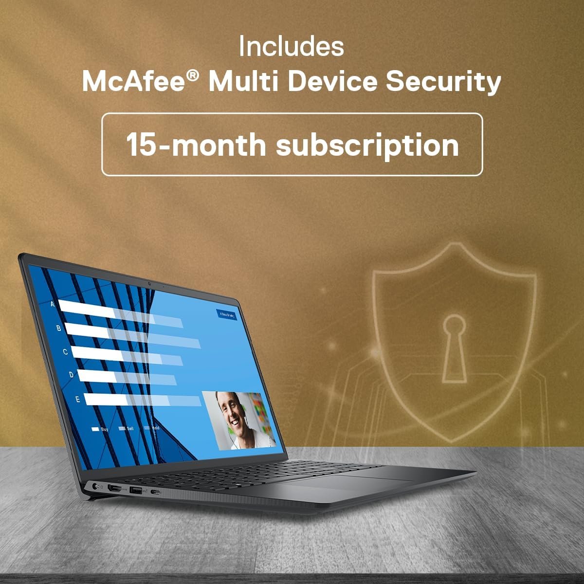 Dell 15, Intel Core i5-1335U, 13th Gen, 8GB RAM, 512GB SSD, FHD AG, 15.6"/39.62cm, 120Hz, Windows 11, MS Office 21, Carbon Black, 1.66KG, 250 nits Narrow Border, McAfee 15 Month, Thin & Light Laptop - Image 5