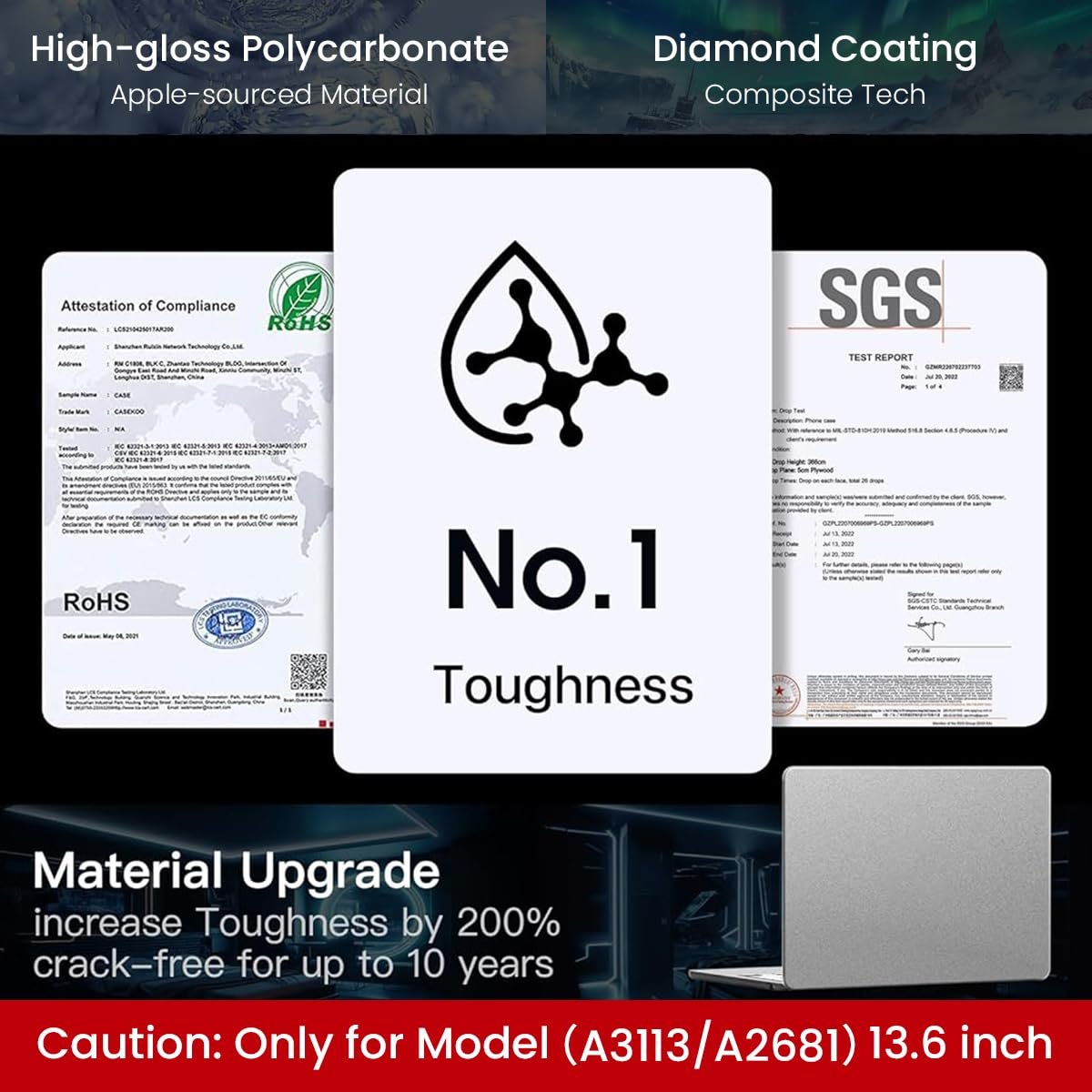 HASTHIP ® 13.6 Inch Laptop Soft Shell Case Cover for New MacBook Air M4 A3240 M3 A3113 M2 A2681 Mac Book Air 13.6 Inch Flexible Cover for Apple 2025 2024 2022 Release Matte Anti-Fingerprint, Grey - Image 7