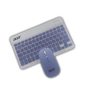 Acer Nano Pad Rechargeable Bluetooth Keyboard & Mouse Combo, 3 DPI Upto 1200 DPI, 78 Keys Anti Slip Back, Ultra Thin Design for Tablet, Laptop, Mobile, 10m Working Distance, Scissor Footed (Purple)