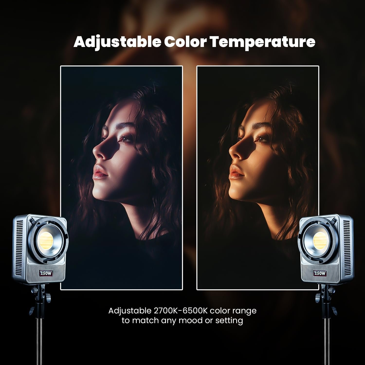 HIFFIN HF-250PRO Wonder Series 250W LED Studio Light | 17,800lm High Brightness | CRI 95+ | CCT 2700K-6500K | Bowens Mount | App Control | Professional Lighting Videography & Studio Setups - Image 9