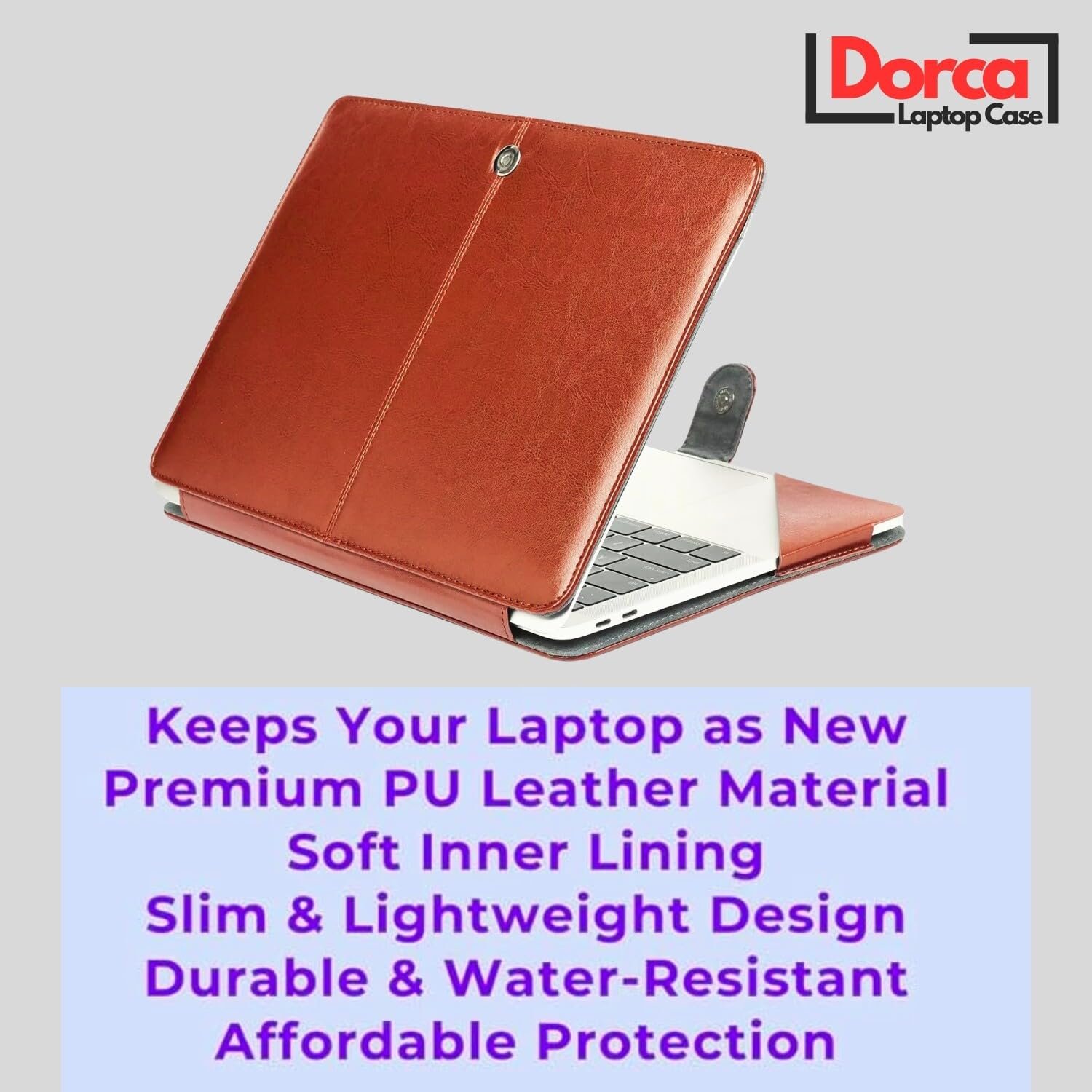 Dorca® Elegant Tan Leatherette Laptop Case Cover for Lenovo Yoga 6 13.3" WUXGA 2-in-1 300Nits 83B2007UIN - Image 5