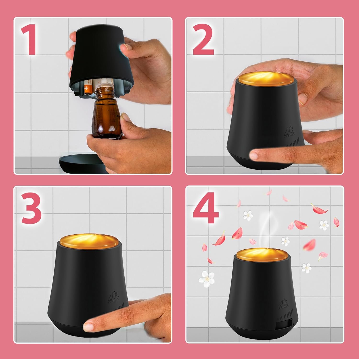 Air wick (Machine + Peony & Jasmine Blossom Refill - 20 ml) Essential Mist Automatic Fragrance Mist Diffuser Kit | Natural Essential Oils Diffuser | Automatic Air Freshener - Image 6