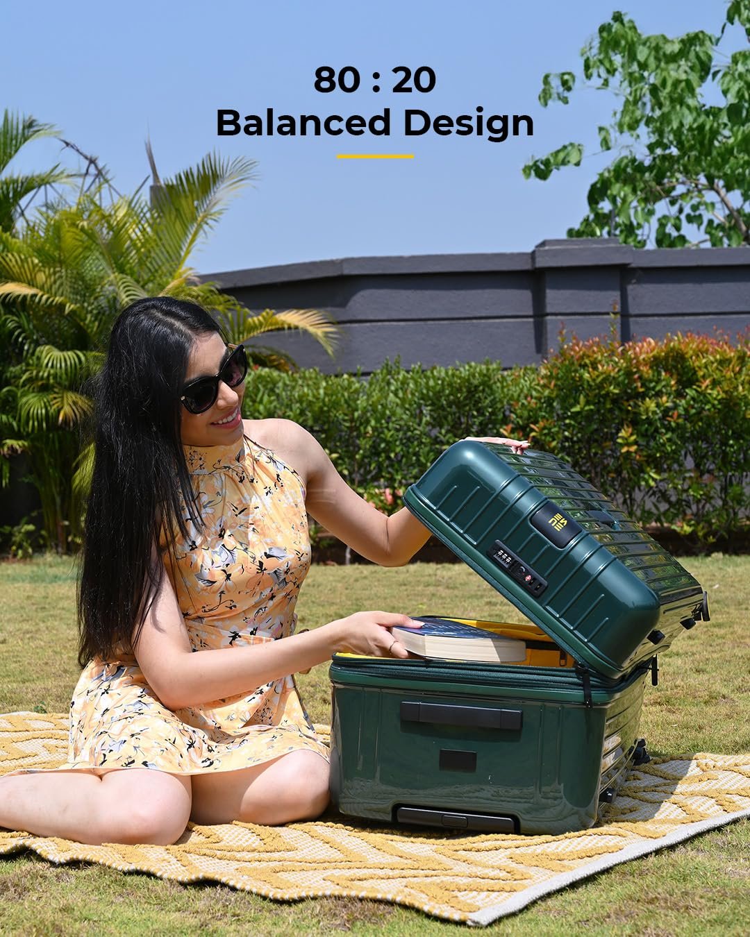 EUME Trunk Check in Trolley Bags for Travel Medium Size | 66cm to 74cm Expandable Trolley Bag | Polycarbonate 8 Silentrun Spinner Wheels Suitcase | Premium Trolley Bags for Travel (Volcanic Grey) - Image 2