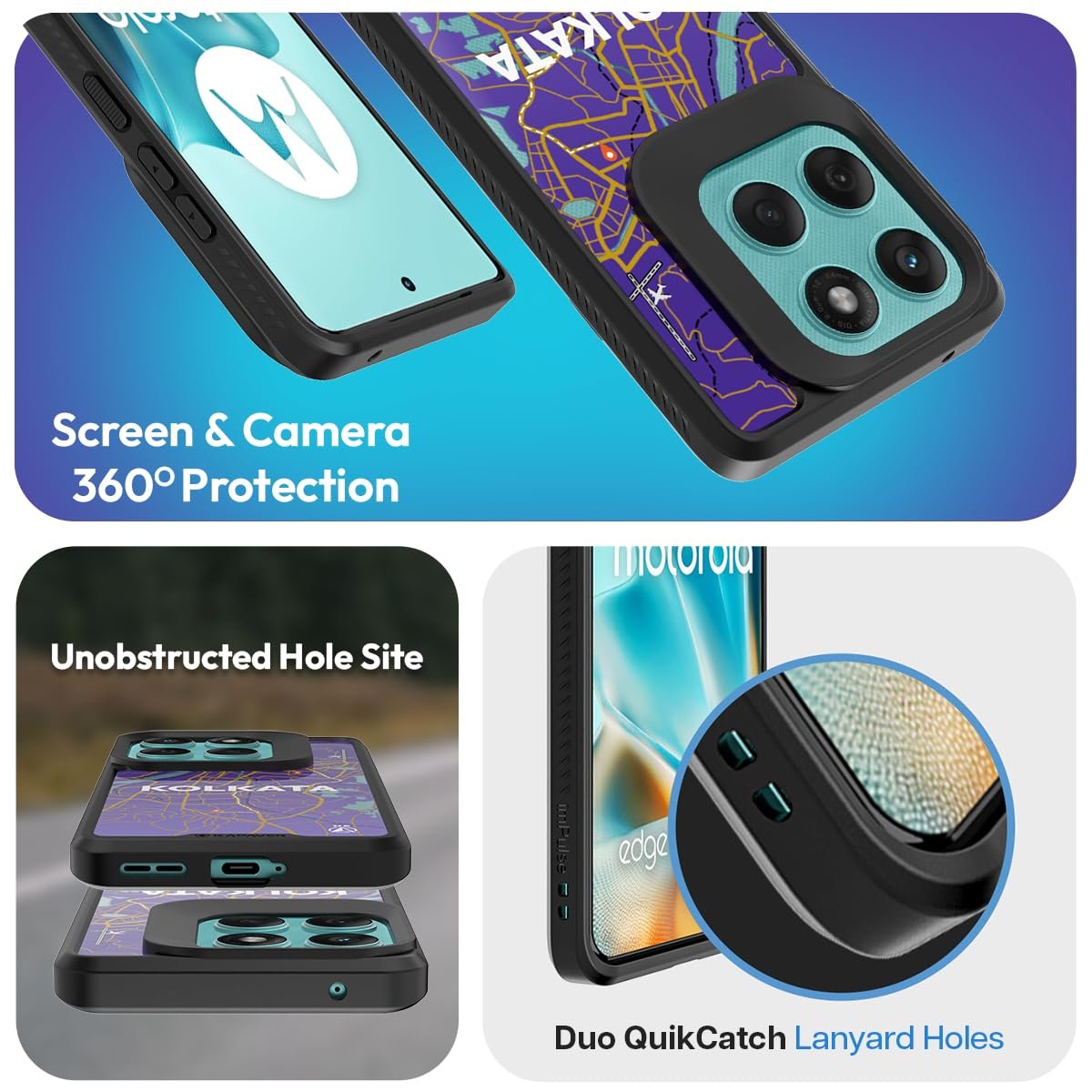 KAPAVER Impulse Back Cover Case Compatible for Motorola Edge 60 Fusion (PC + TPU) (GPS Kolkata), Multicolour - Image 3