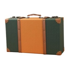 Vintage Style Trunk Suitcase Home Decor Portable Wood Decorative Storage Box Green 47.5x14x30.5cm|Portable Digital Weighing Scale for Cylinder, Travel, Bag for Women, Rolling Luggage Bag|