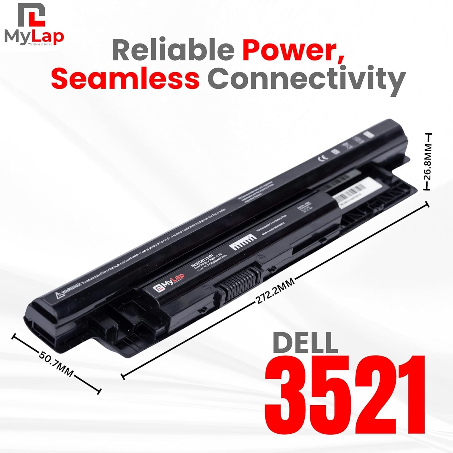 Mylap 91T8W-XCMRD Laptop Battery for DELL Inspiron 15 3000 Series 15-3537 15-3542 15-3543 15-3541 15-3521 15-3531 i3531 i3542 17 3721 3737 17R-5737 15R 5537 5521 14 3421 5421 V8VNT (4000mah/6cell) - Image 3
